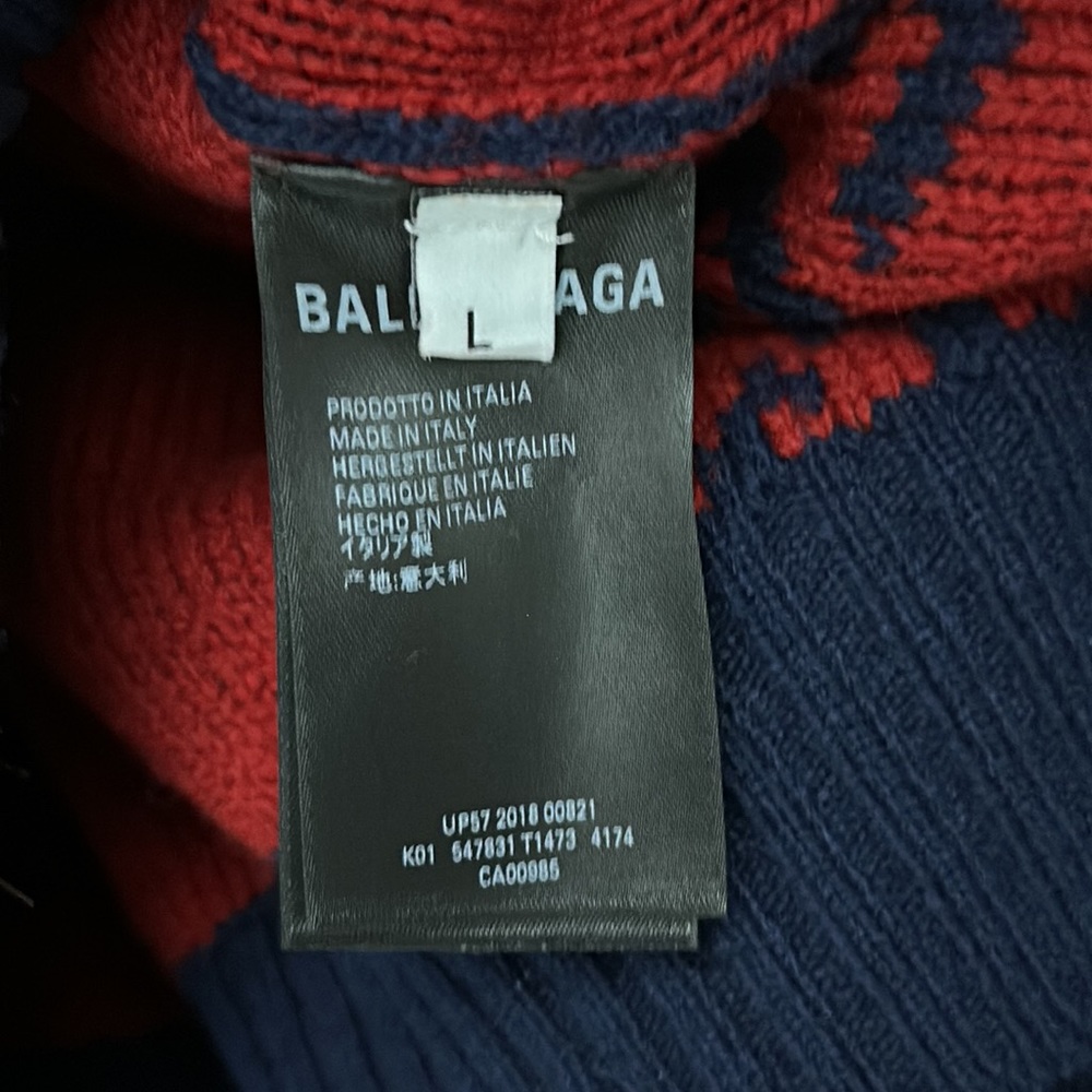 Balenciaga Sweater - Blue/Red - Large - Picture 9 of 11